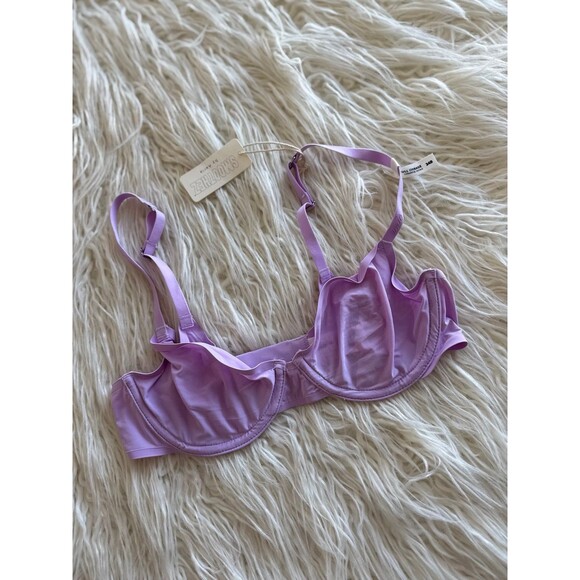 Aerie Smoothez Mesh Full Coverage Unlined Bra 34B Lavender Purple - Picture 5 of 10